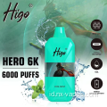 Higo Hero 6000 Puff Disposable Vape Price